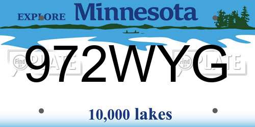972WYG Minnesota License Plate