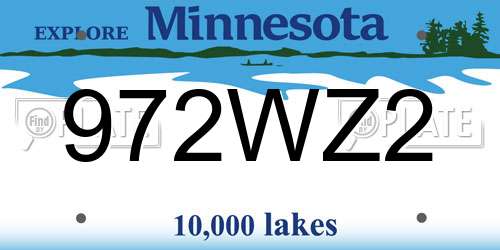972WZ2 Minnesota License Plate