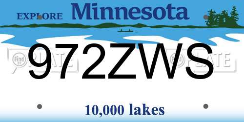 972ZWS Minnesota License Plate