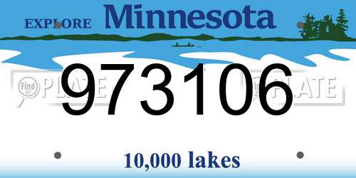 973106 Minnesota License Plate