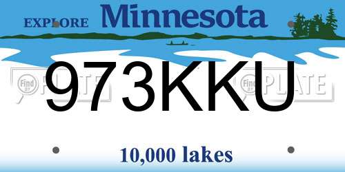 973KKU Minnesota License Plate