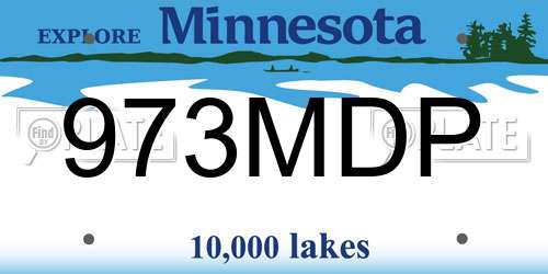 973MDP Minnesota License Plate