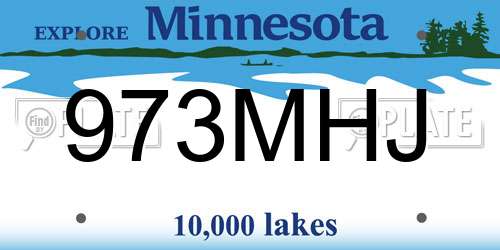 973MHJ Minnesota License Plate