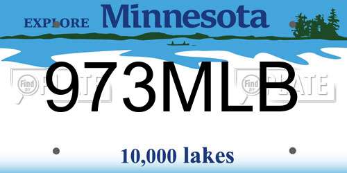 973MLB Minnesota License Plate