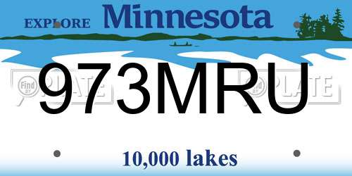 973MRU Minnesota License Plate