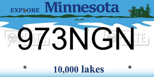 973NGN Minnesota License Plate