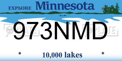 973NMD Minnesota License Plate