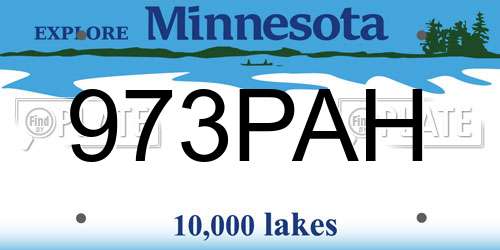 973PAH Minnesota License Plate
