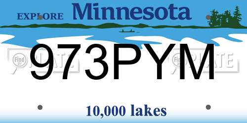 973PYM Minnesota License Plate