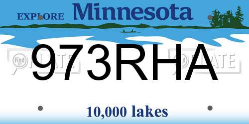 973RHA Minnesota License Plate