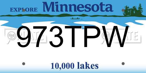 973TPW Minnesota License Plate