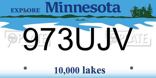973UJV Minnesota License Plate