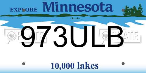973ULB Minnesota License Plate