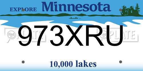 973XRU Minnesota License Plate