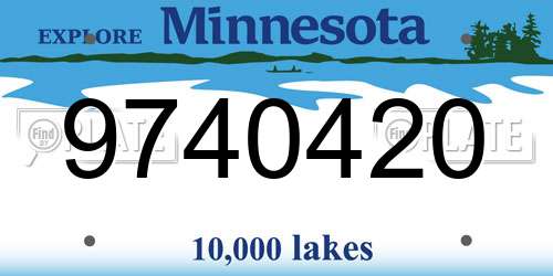 9740420 Minnesota License Plate