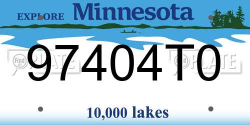 97404T0 Minnesota License Plate