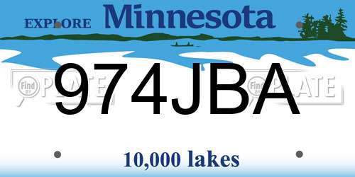 974JBA Minnesota License Plate