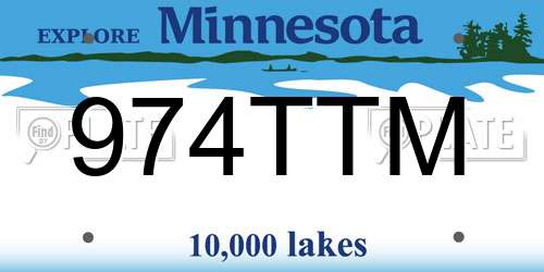 974TTM Minnesota License Plate