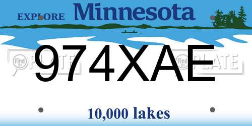 974XAE Minnesota License Plate