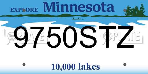 9750STZ Minnesota License Plate
