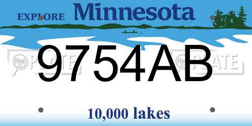 9754AB Minnesota License Plate