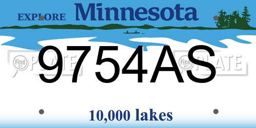 9754AS Minnesota License Plate