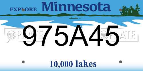 975A45 Minnesota License Plate