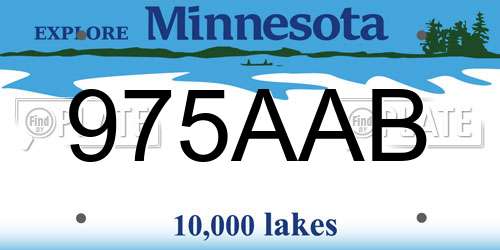 975AAB Minnesota License Plate
