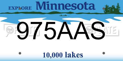 975AAS Minnesota License Plate