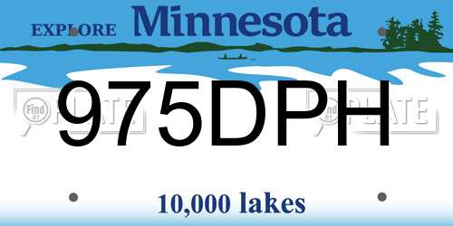 975DPH Minnesota License Plate