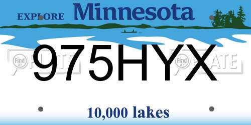 975HYX Minnesota License Plate