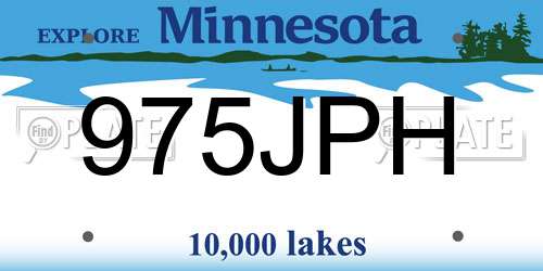975JPH Minnesota License Plate