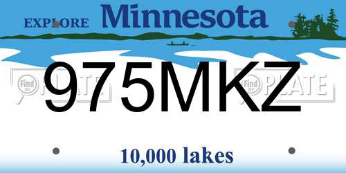 975MKZ Minnesota License Plate