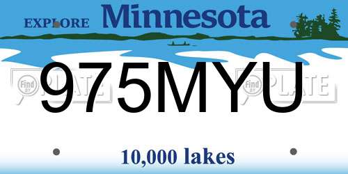 975MYU Minnesota License Plate