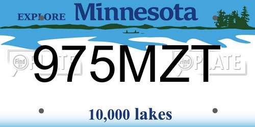 975MZT Minnesota License Plate