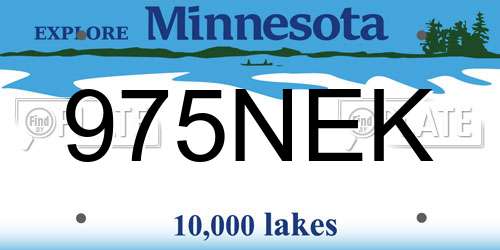 975NEK Minnesota License Plate