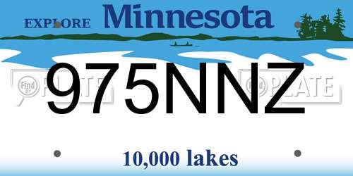 975NNZ Minnesota License Plate