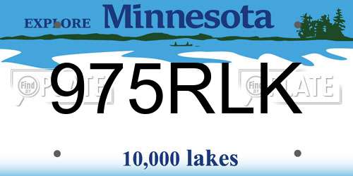 975RLK Minnesota License Plate