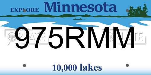 975RMM Minnesota License Plate
