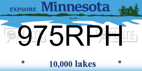 975RPH Minnesota License Plate