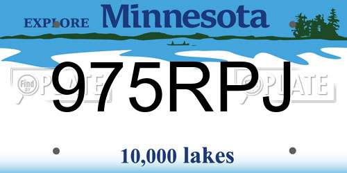 975RPJ Minnesota License Plate