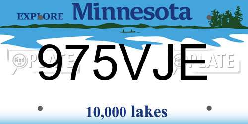 975VJE Minnesota License Plate