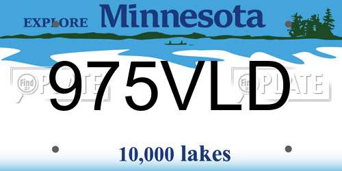 975VLD Minnesota License Plate