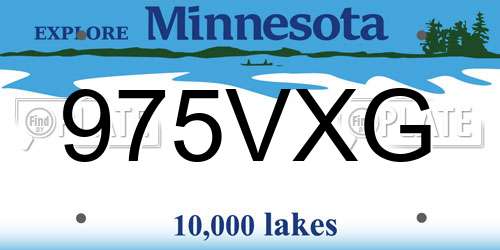 975VXG Minnesota License Plate