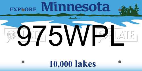 975WPL Minnesota License Plate