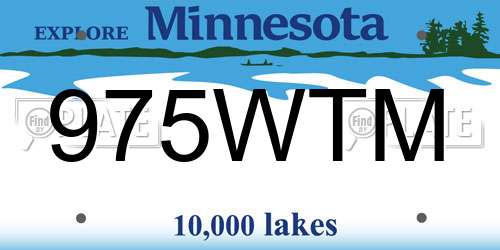 975WTM Minnesota License Plate