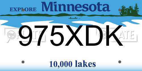 975XDK Minnesota License Plate