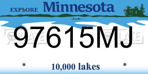97615MJ Minnesota License Plate