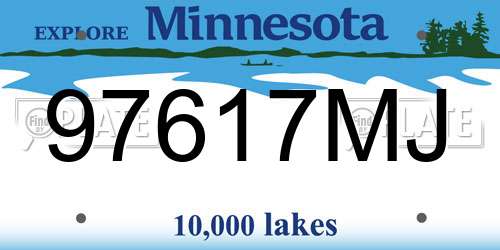 97617MJ Minnesota License Plate