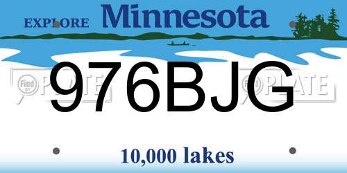 976BJG Minnesota License Plate